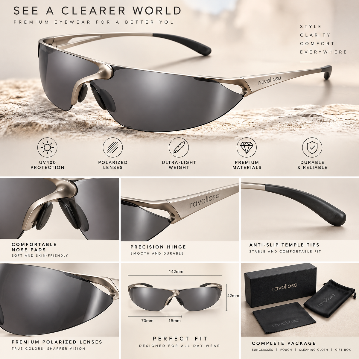 Ravoliosa™ Axis Bridge Sunglasses