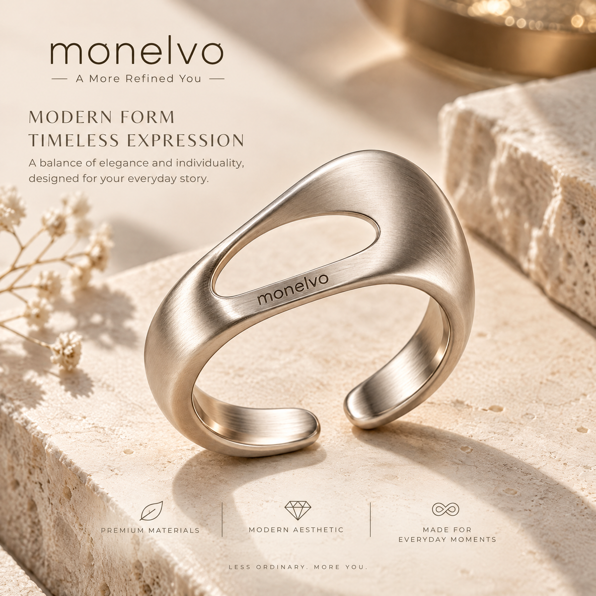 Ravoliosa™ Quiet Void Open Ring details