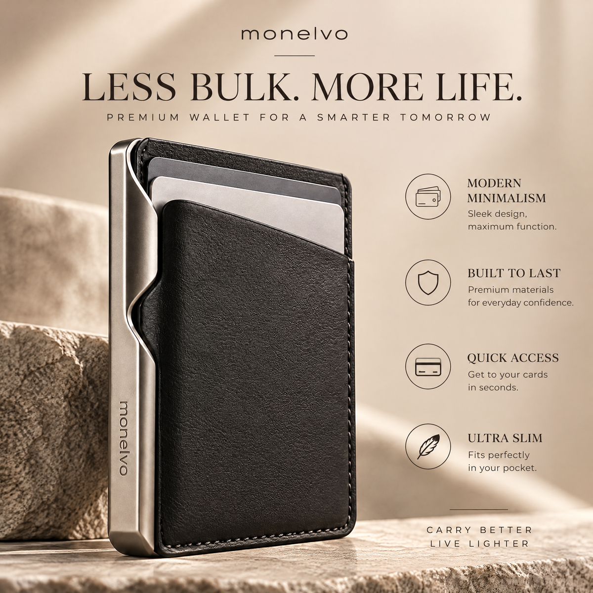 Ravoliosa™ Foldline Card Holder material and detail view