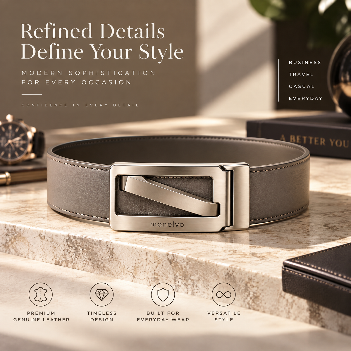 Ravoliosa™ Slide Lock Belt Buckle material and detail view