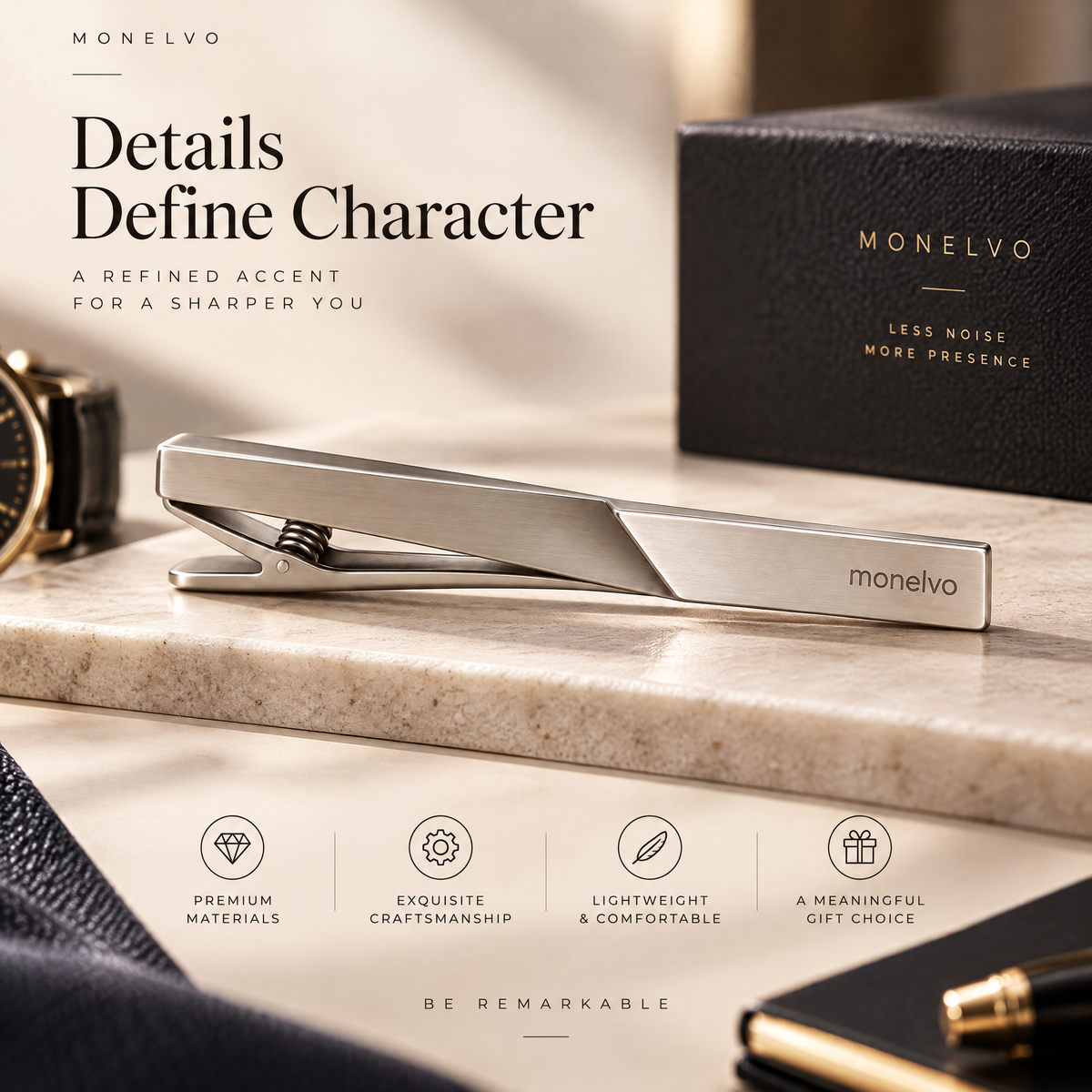 Ravoliosa™ Plane Shift Tie Clip