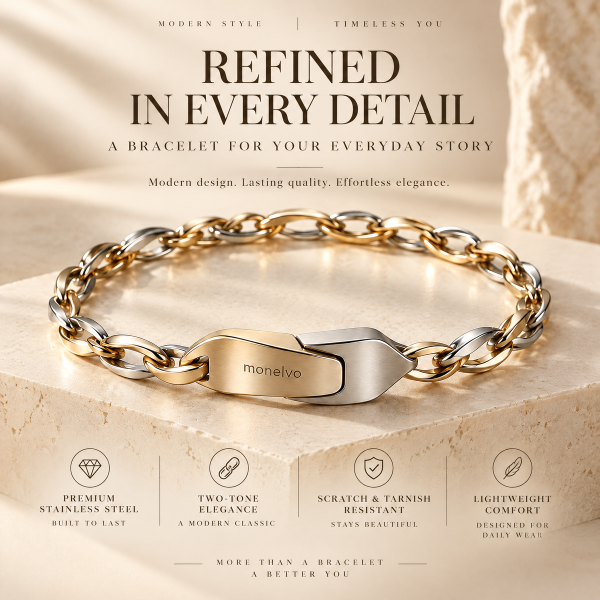 Ravoliosa™ Ribbon Lock Chain Bracelet